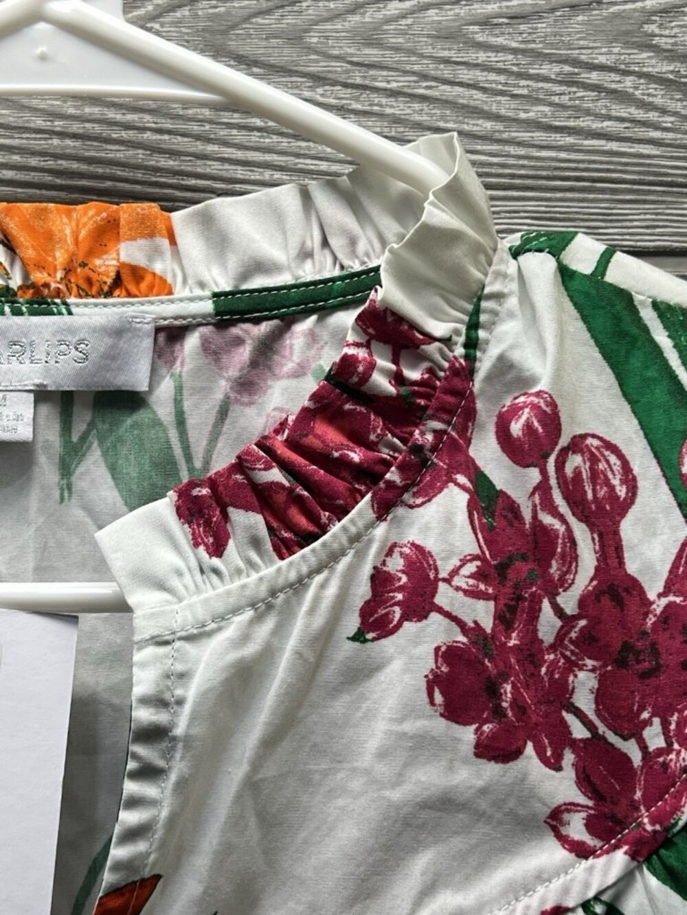 Sugarlips Floral Blouse Top NWT Size Medium Ruffle Sleeves Colorful Flowers - Picture 6 of 7